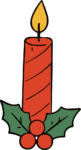 Christmas Candle SVG Festive Holly Vector