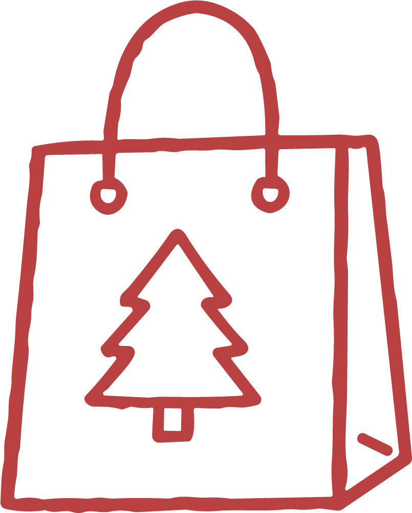 Christmas Gift Bag SVG Festive Outline Vector