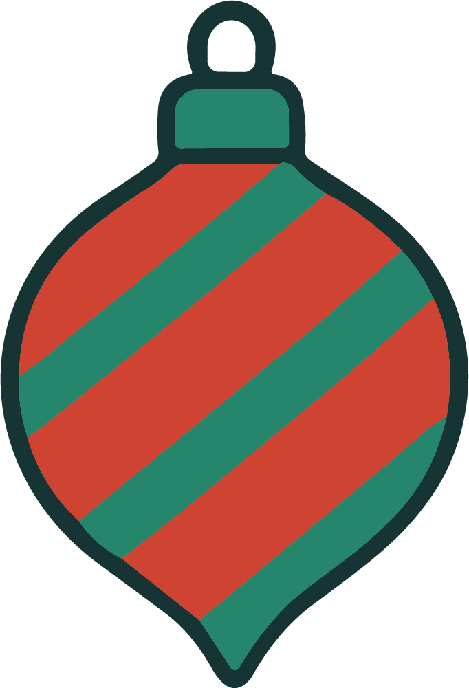 Christmas Ornament SVG Striped Holiday Vector