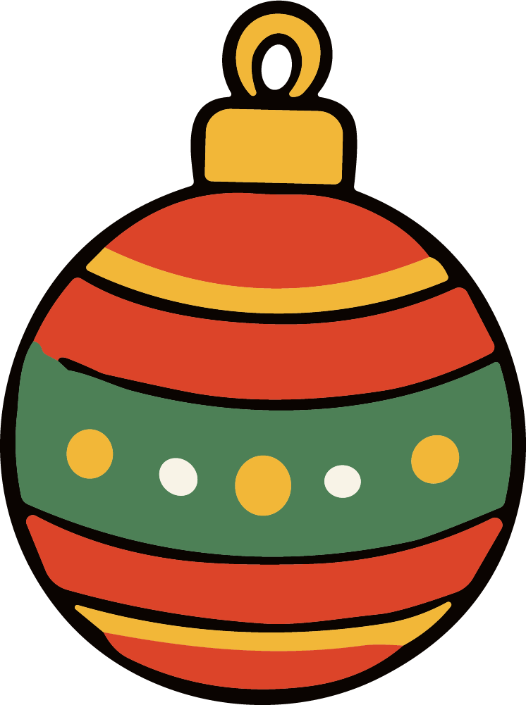 Christmas Ornament SVG Striped Holiday Vector