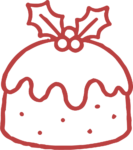 Christmas Pudding SVG Festive Line Art Vector