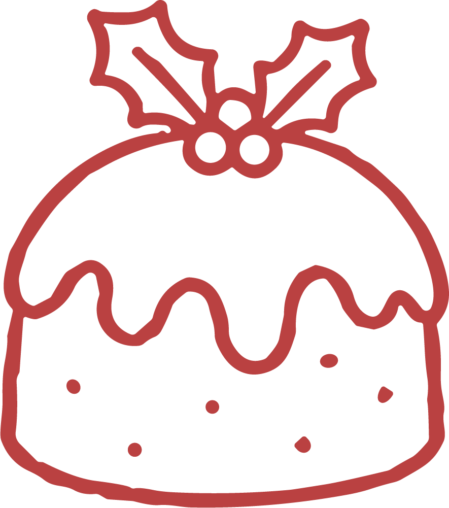 Christmas Pudding SVG Festive Line Art Vector