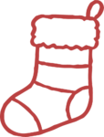 Christmas Stocking SVG Hand-Sketched Outline Vector