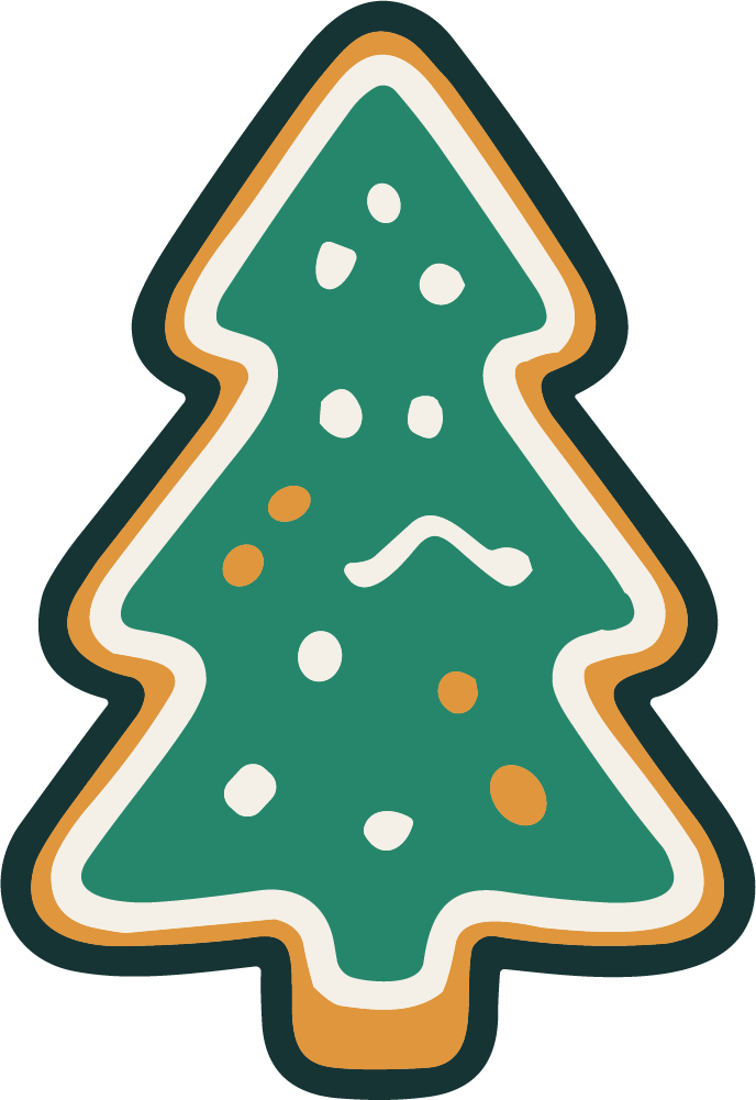 Christmas Tree Cookie SVG Frosted Holiday Vector