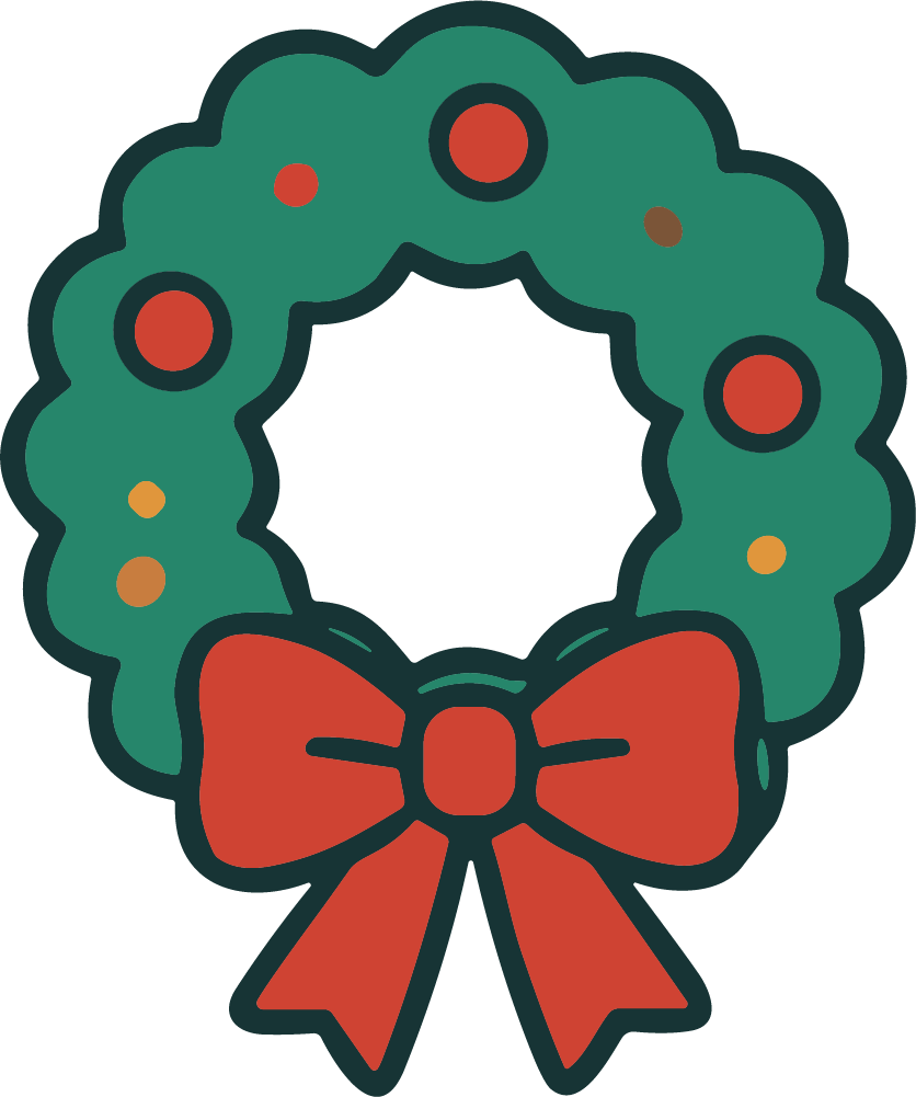 Christmas Wreath SVG Festive Cheer Vector