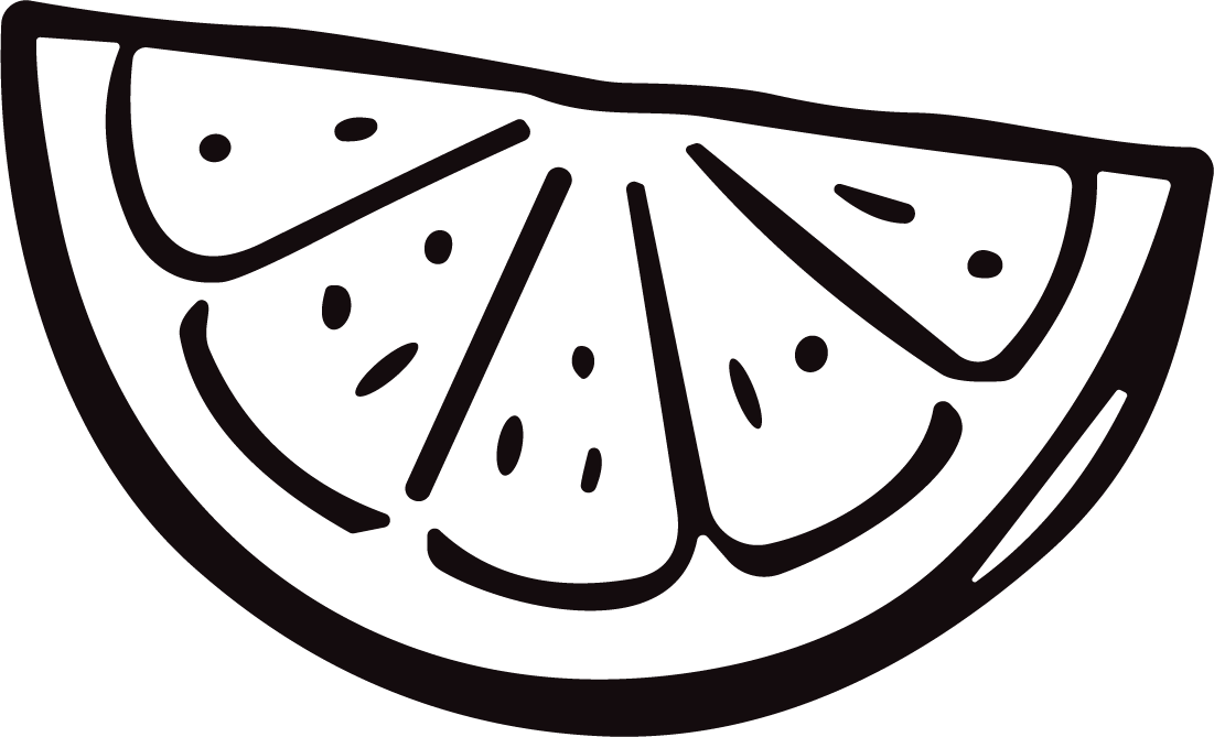 Citrus Fruit Slice SVG Bold Outline Vector - Image 1