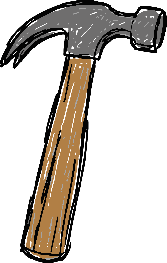 Claw Hammer SVG Rustic Sketch Vector - Image 1