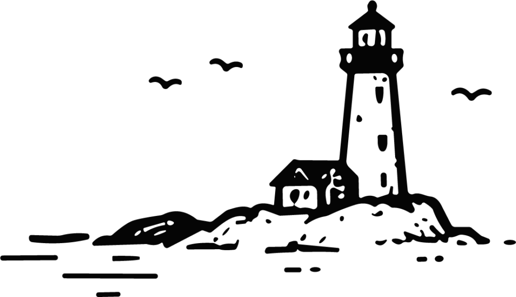 Coastal Lighthouse SVG Rocky Shoreline Vector