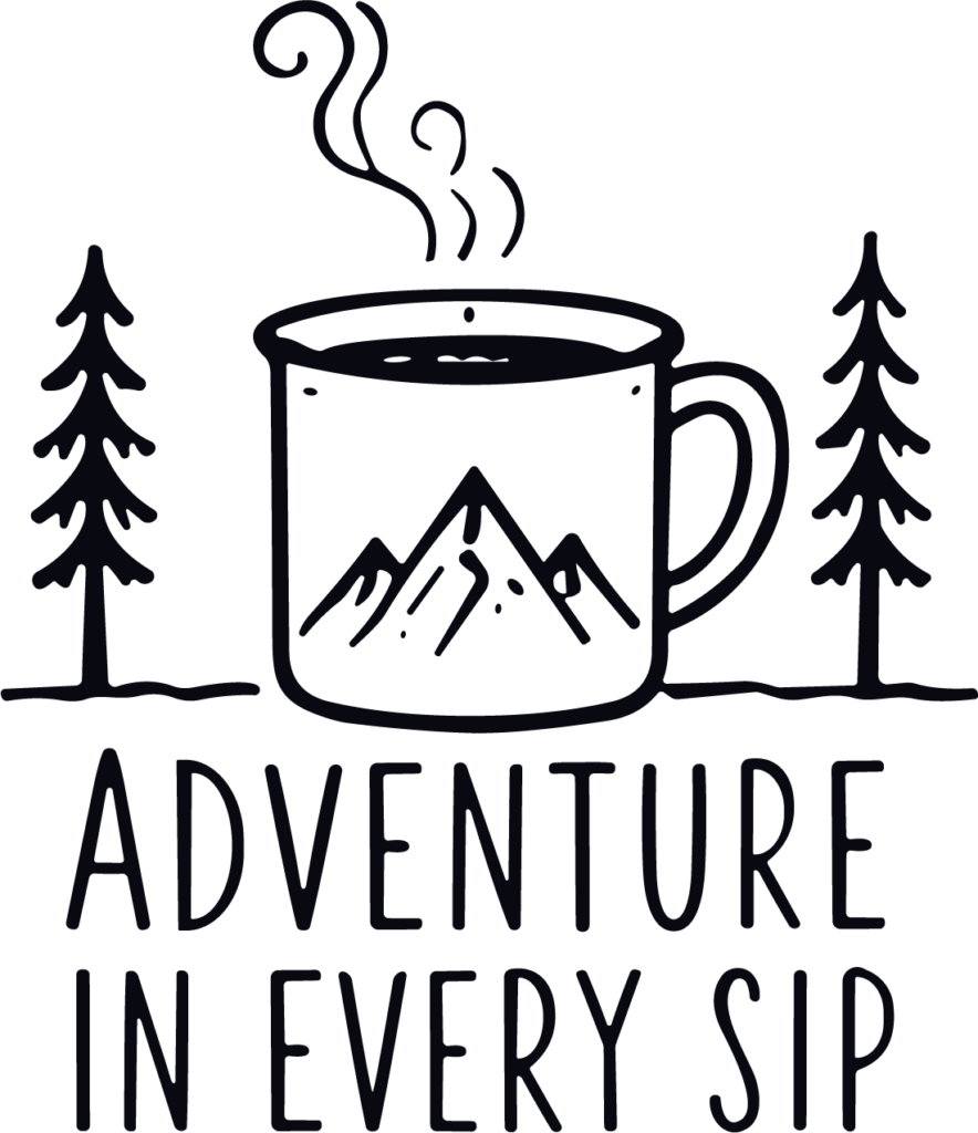 Coffee Mug Mountain SVG Rustic Outdoor Vector
