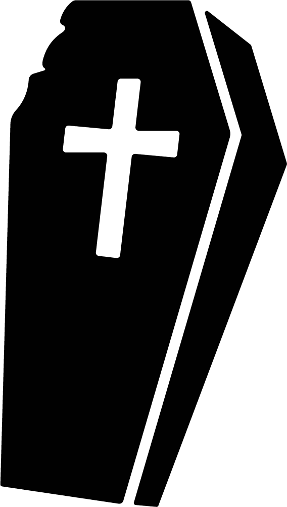 Coffin Cross SVG Spooky Silhouette Vector