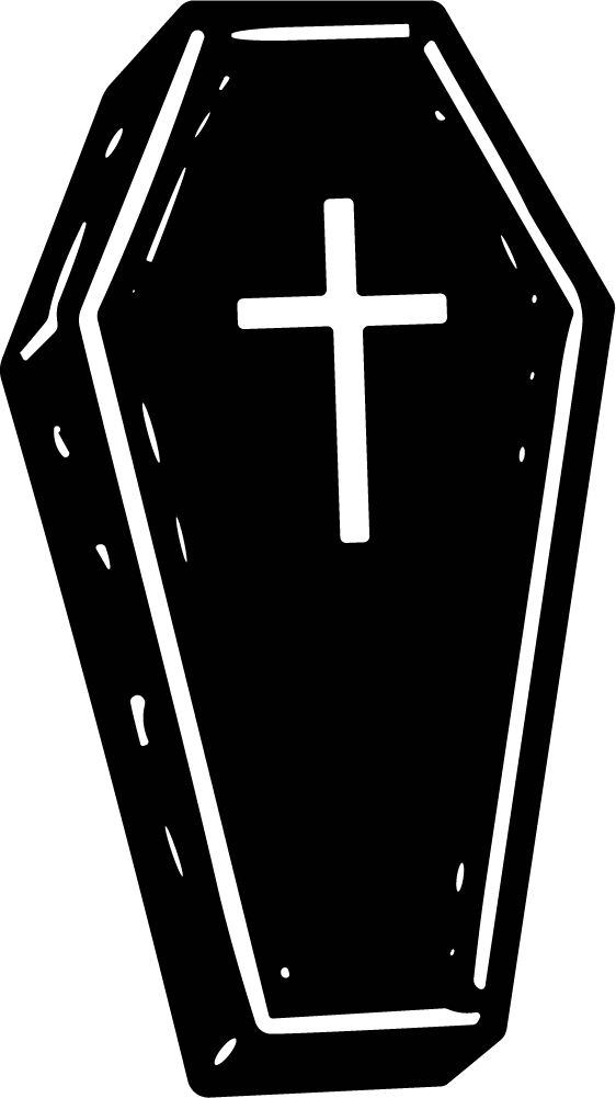 Coffin Cross SVG Gothic Silhouette Vector