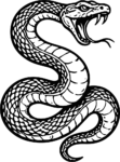 Coiled Snake SVG Bold Black Line Vector
