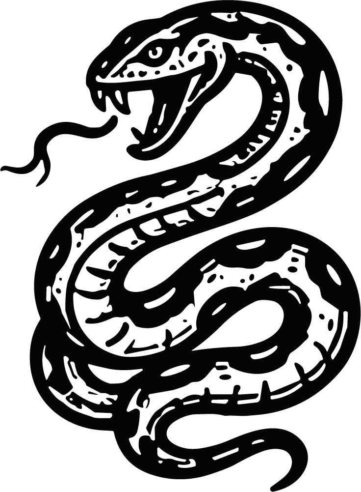 Coiled Snake SVG Bold Tattoo Vector