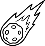 Comet Asteroid SVG Bold Outline Vector