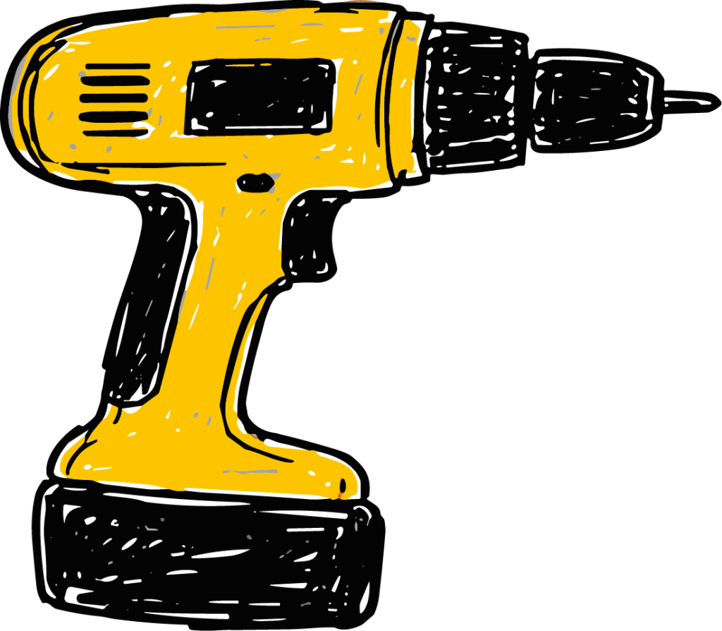 Cordless Drill SVG Sketchy Yellow Vector