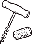 Corkscrew And Cork SVG Bold Outline Vector