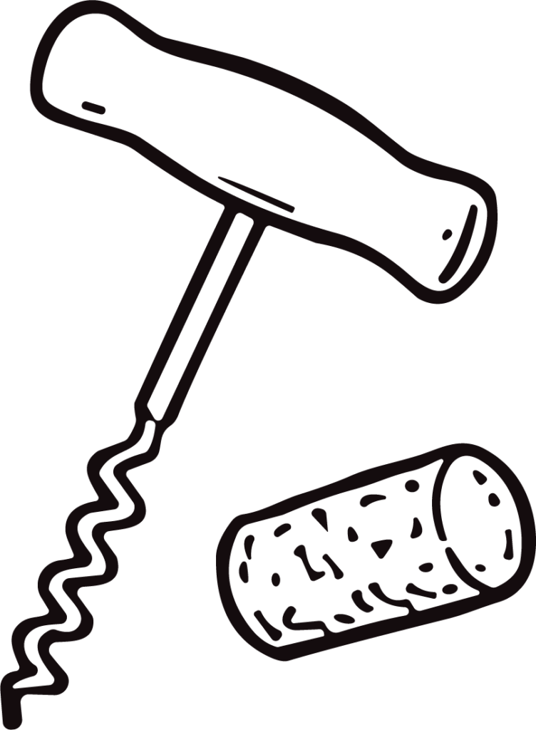Corkscrew And Cork SVG Bold Outline Vector
