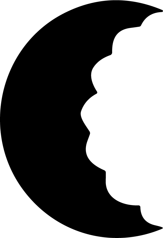 Crescent Moon SVG Bitten Edge Vector
