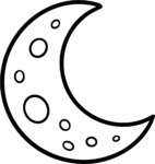 Crescent Moon SVG Bold Outline Vector