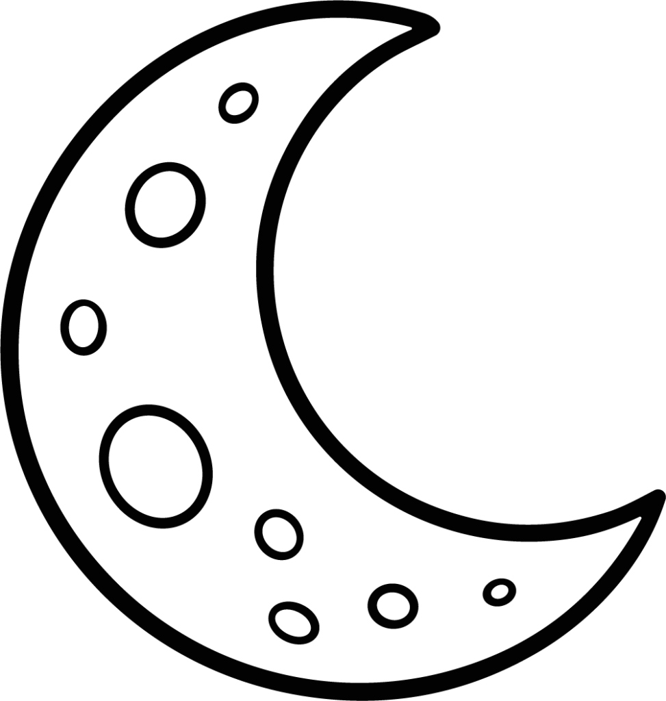 Crescent Moon SVG Bold Outline Vector