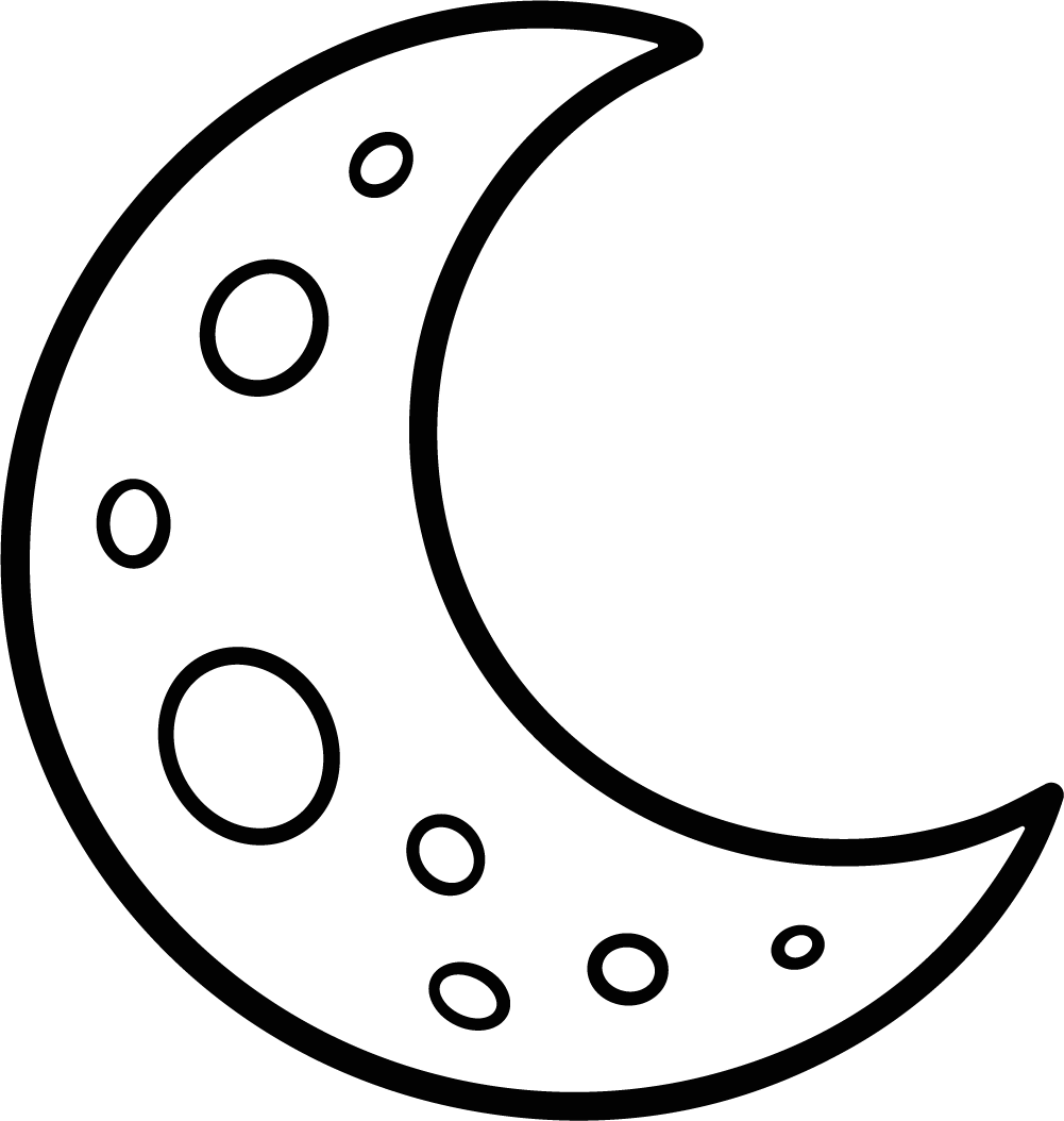 Crescent Moon SVG Bold Outline Vector - Image 1