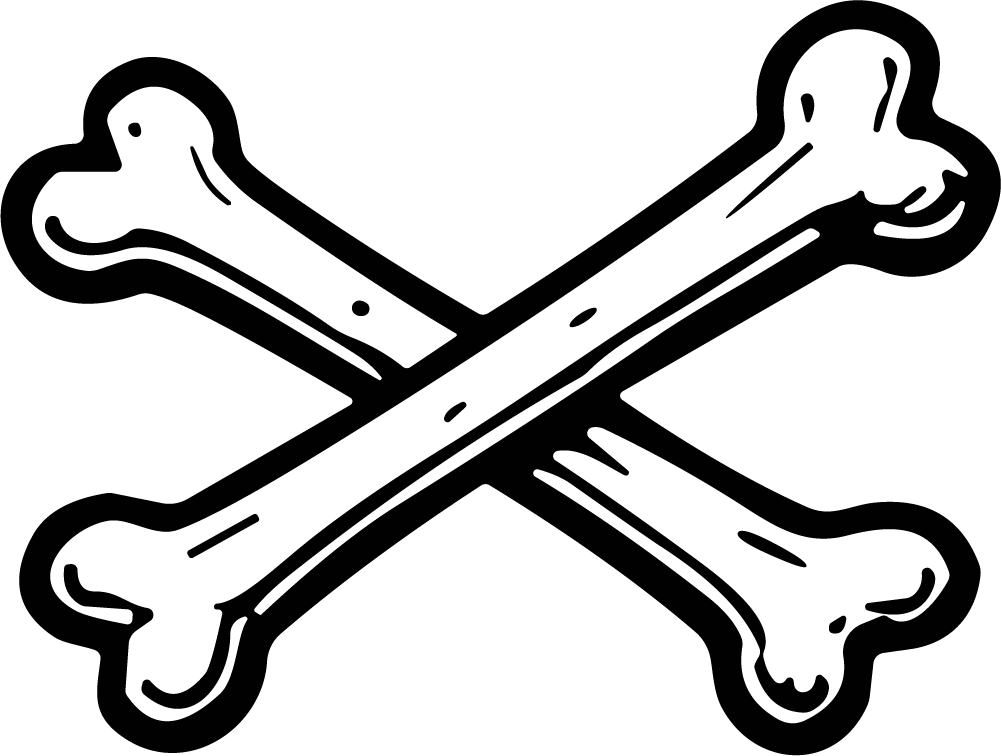 Crossed Bones SVG Bold Pirate Vector