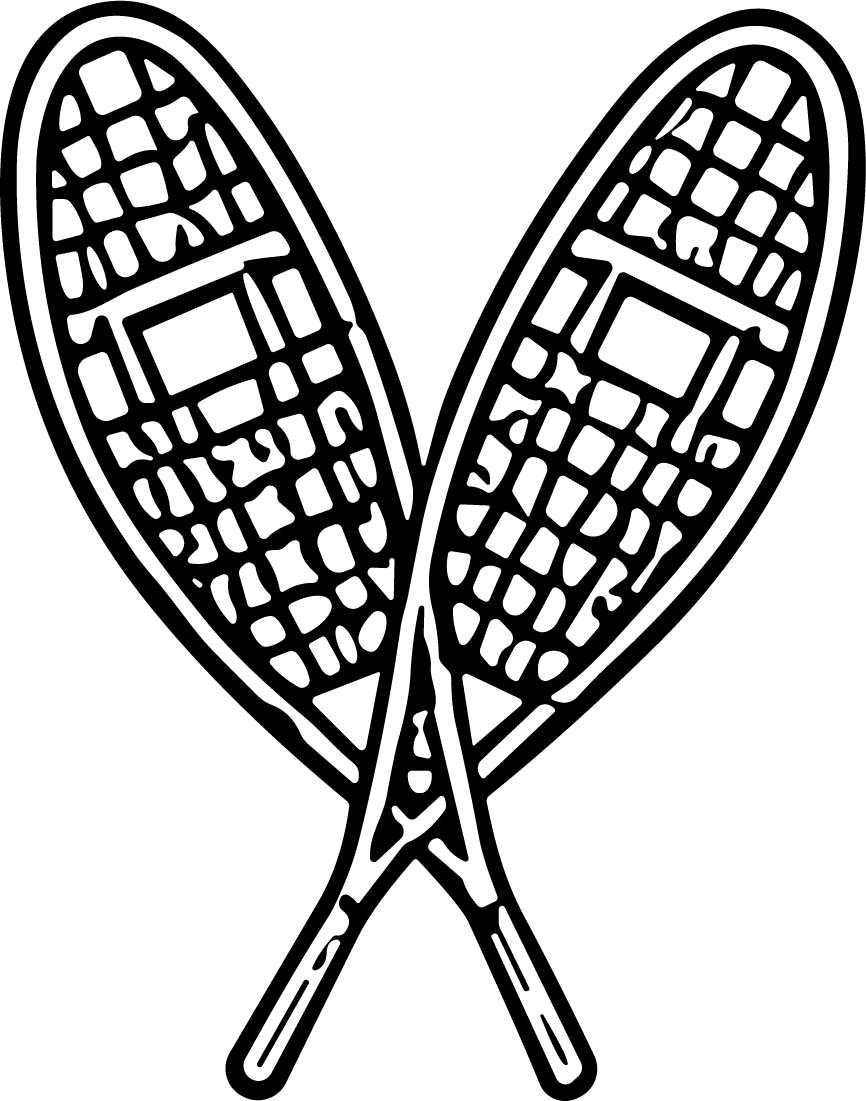 Crossed Snowshoes SVG Bold Black Outline Vector - Image 1