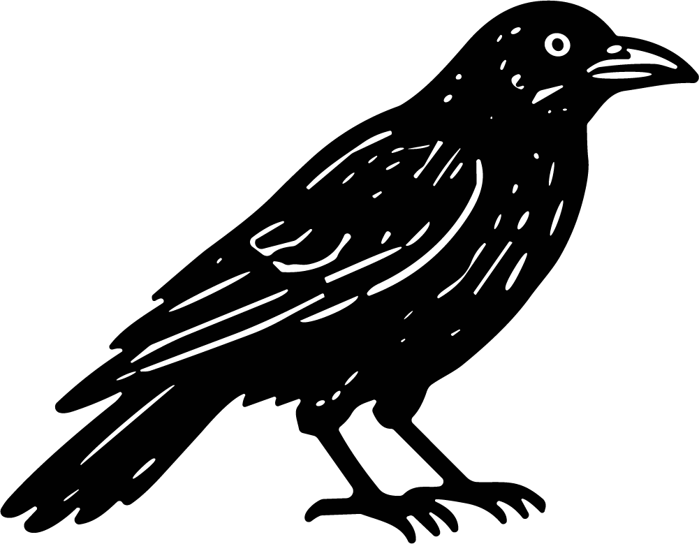 Crow SVG Bold Silhouette Vector