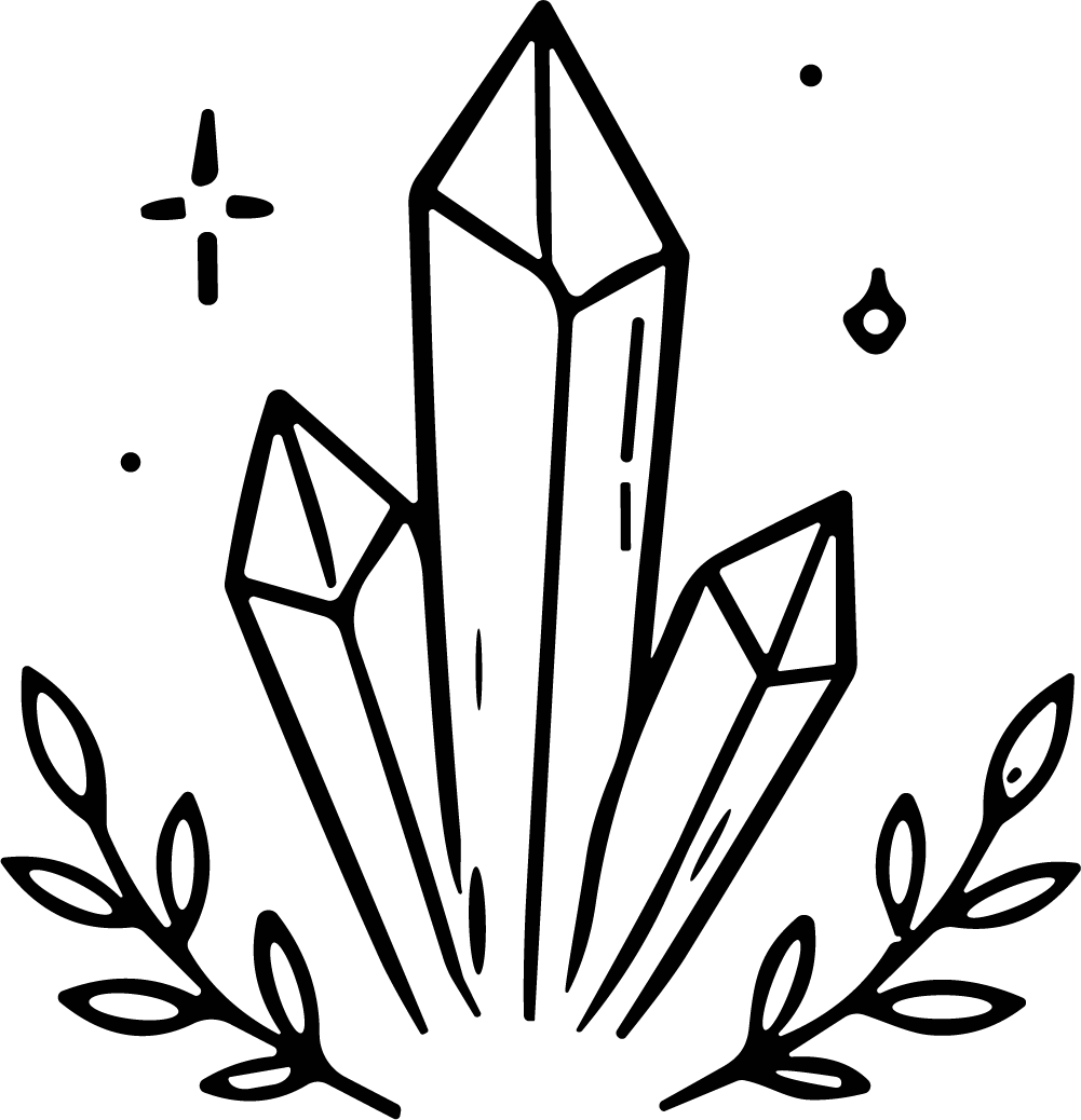 Crystal Cluster SVG Sparkling Line Art Vector - Image 1