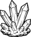 Crystal Cluster SVG Bold Outline Vector