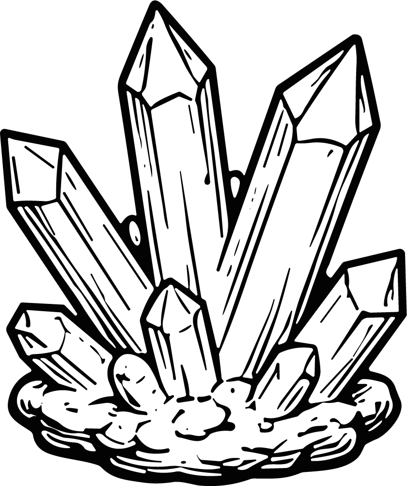 Crystal Cluster SVG Bold Outline Vector