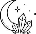 Crystal Moon SVG Mystical Line Vector