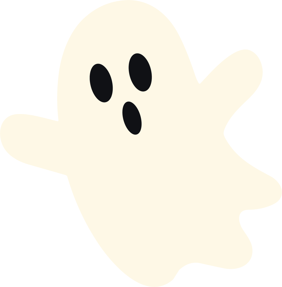 Cute Ghost SVG Spooky Cream Vector - Image 1
