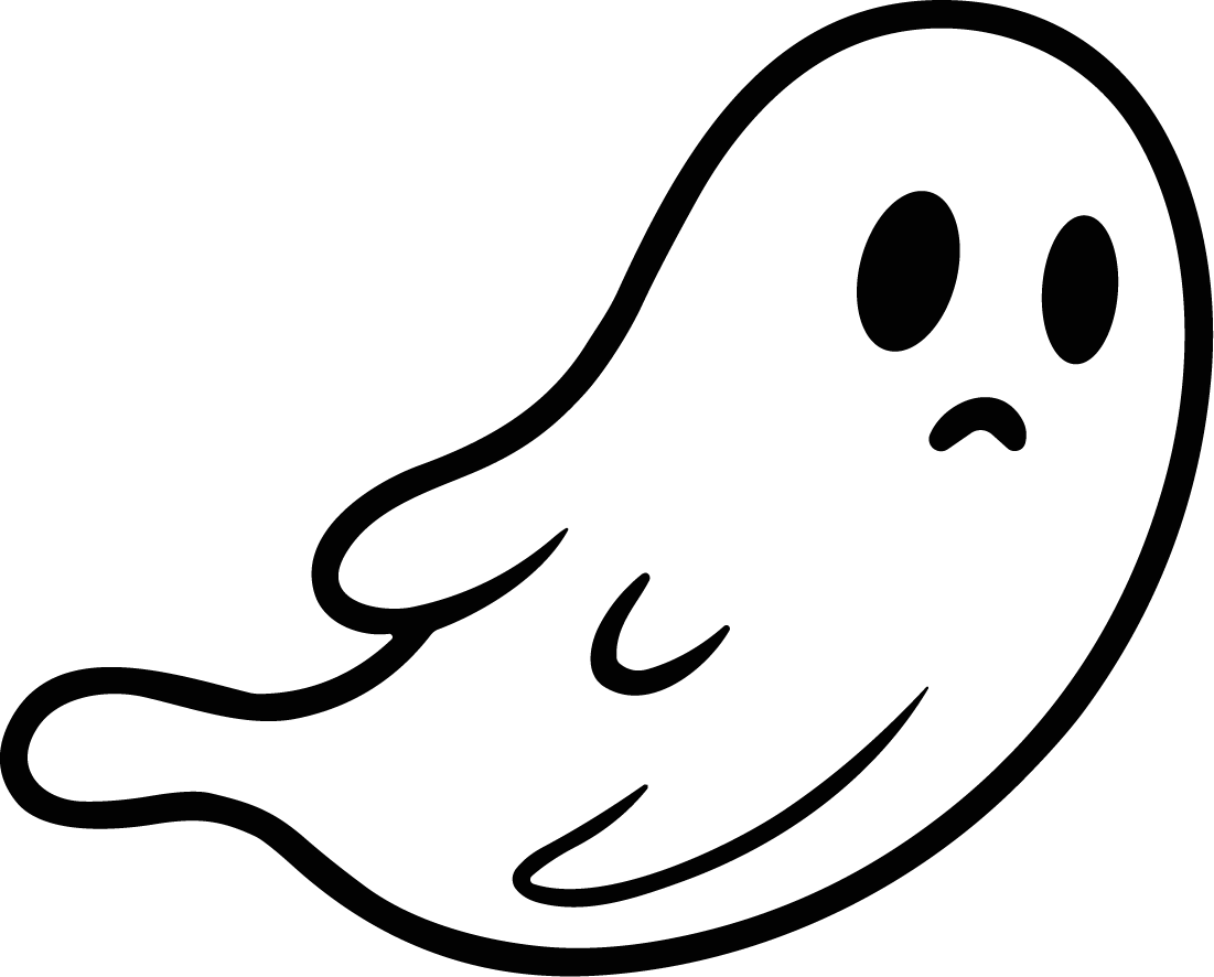 Cute Ghost SVG Whimsical Outline Vector - Image 1