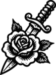 Dagger And Rose SVG Bold Traditional Tattoo Vector