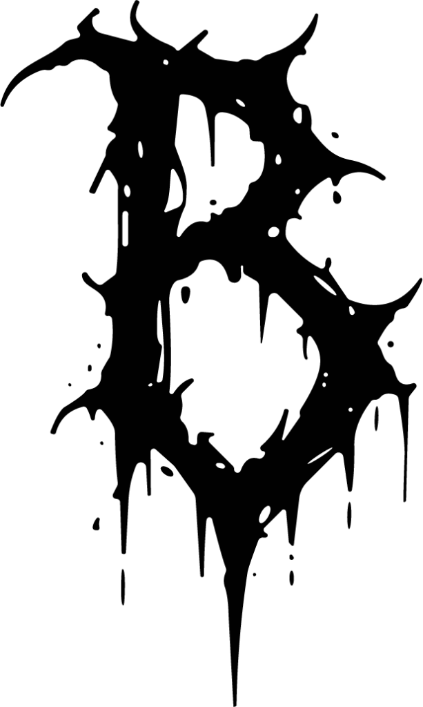 Dripping Letter B SVG Horror Grunge Vector