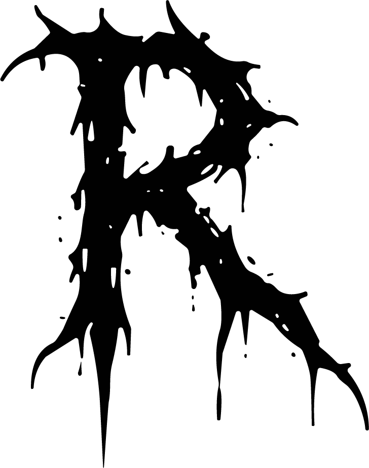 Dripping Letter R SVG Horror Grunge Vector