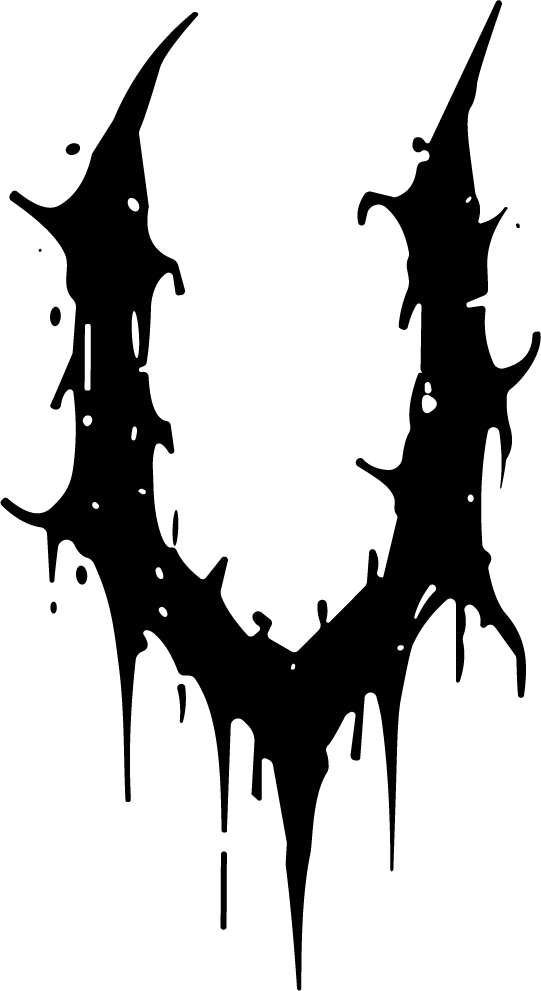 Dripping Letter U SVG Gothic Horror Vector