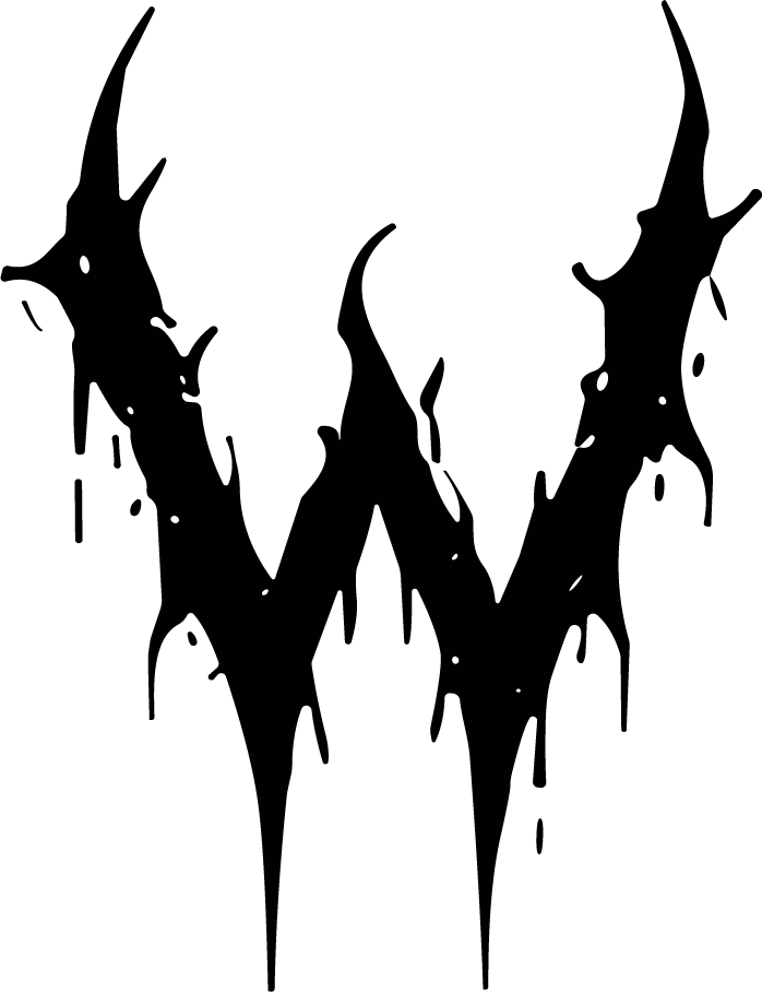 Dripping Letter W SVG Horror Drip Vector