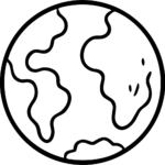 Earth Globe SVG Continental Doodle Vector