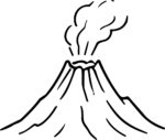 Erupting Volcano SVG Bold Outline Vector