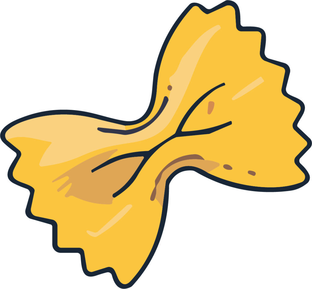 Farfalle Pasta SVG Playful Cartoon Vector