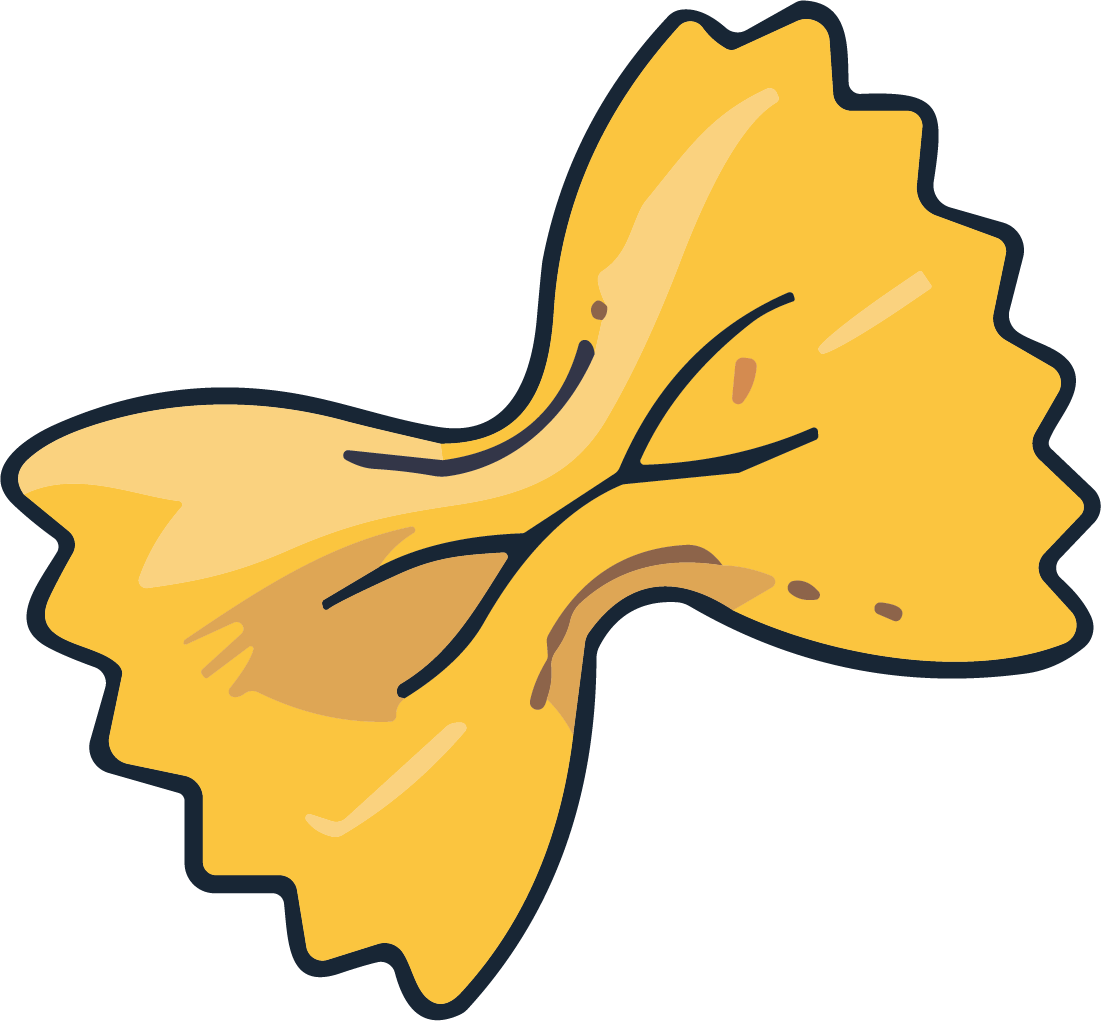 Farfalle Pasta SVG Playful Cartoon Vector - Image 1