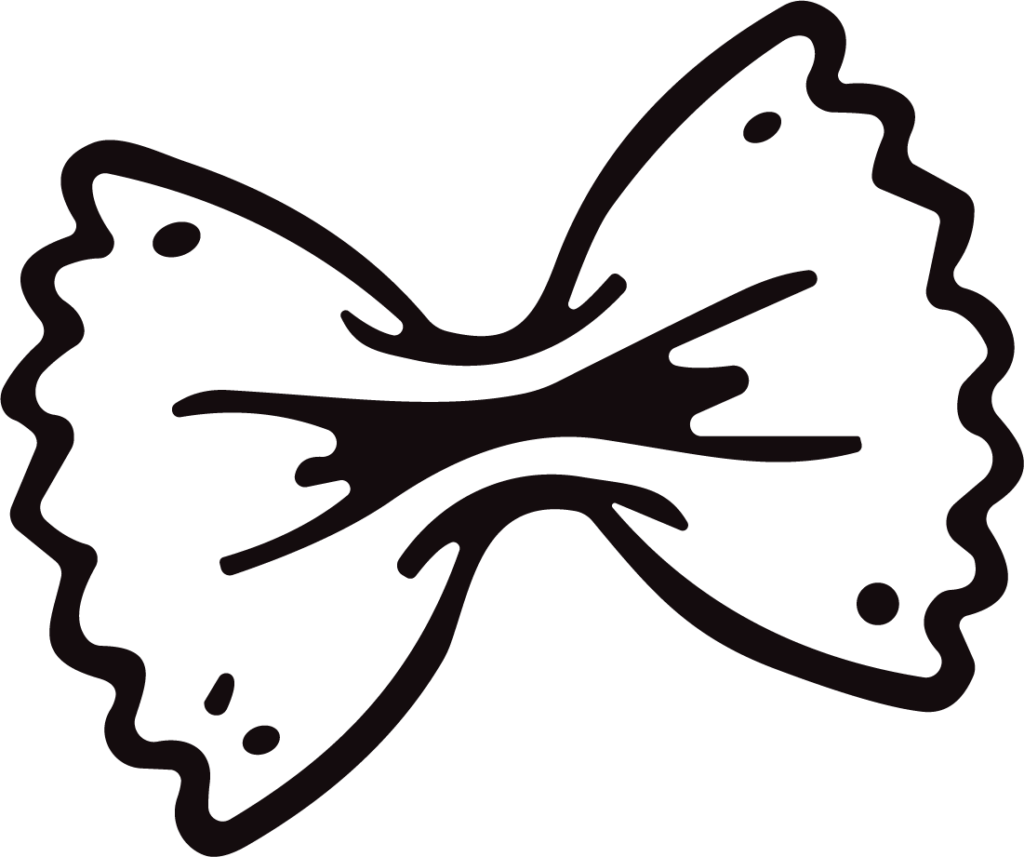 Farfalle Pasta SVG Bold Outline Vector