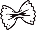 Farfalle Pasta SVG Bold Outline Vector