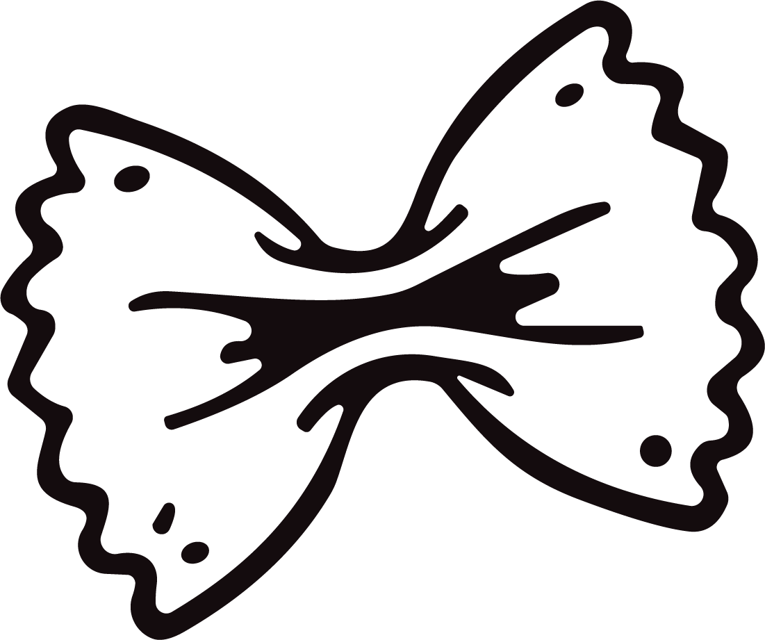 Farfalle Pasta SVG Bold Outline Vector - Image 1