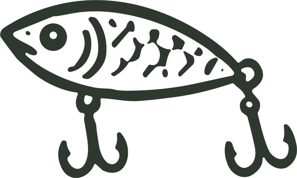 Fishing Lure SVG Bold Outline Vector