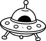 Flying Saucer SVG Bold Outline Vector