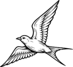 Flying Swallow SVG Bold Outline Vector