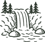 Forest Waterfall SVG Serene Woodland Vector